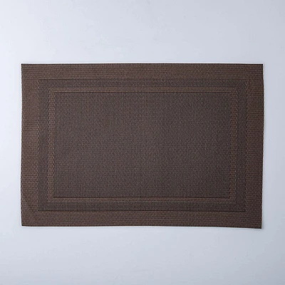 KSP Gather & Dine Two-Tone Border Vinyl Placemat (Chocolate Brown)