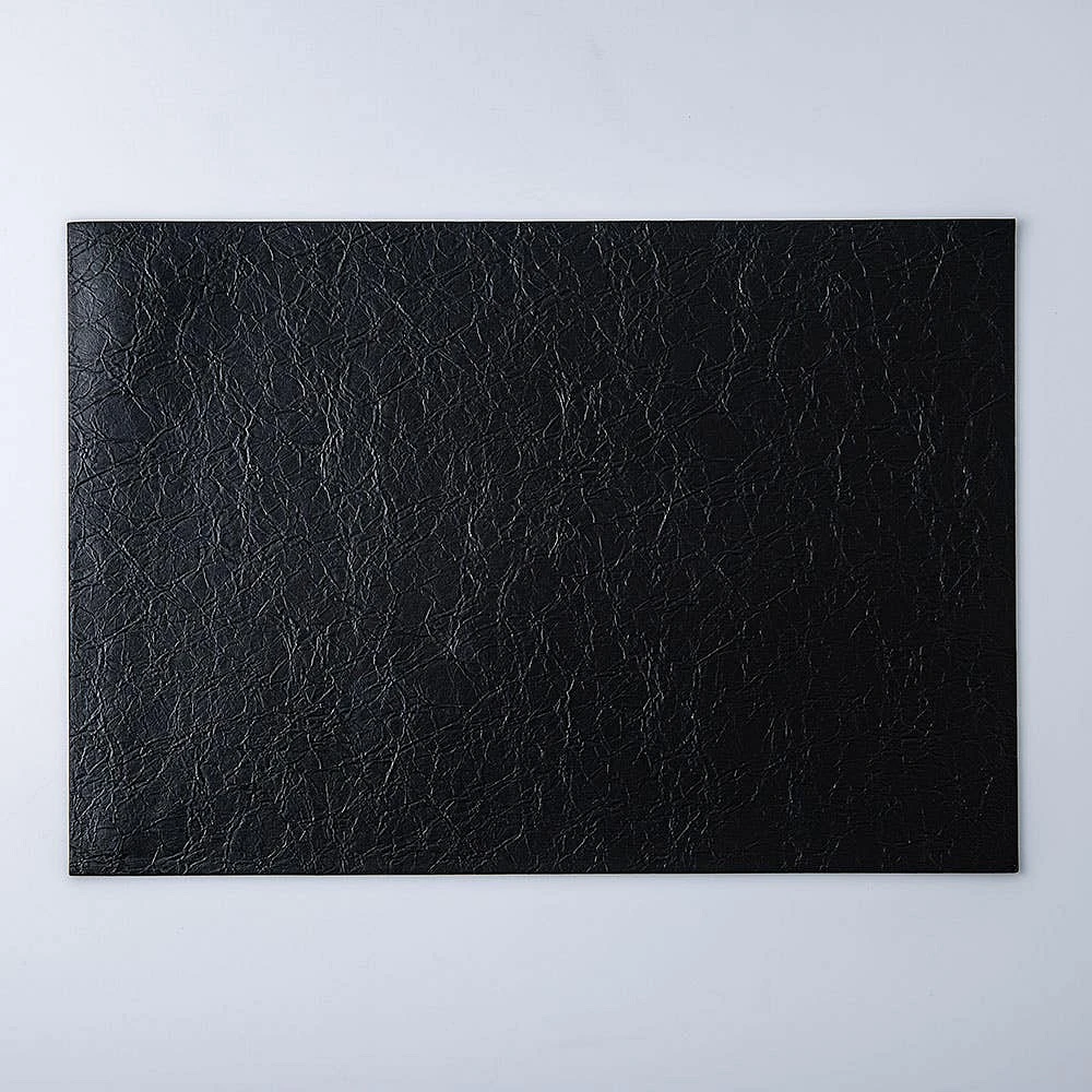 KSP Gather & Dine Textura Luxe Reversible Vinyl Placemat (Black)