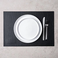 KSP Gather & Dine Textura Luxe Reversible Vinyl Placemat (Black)