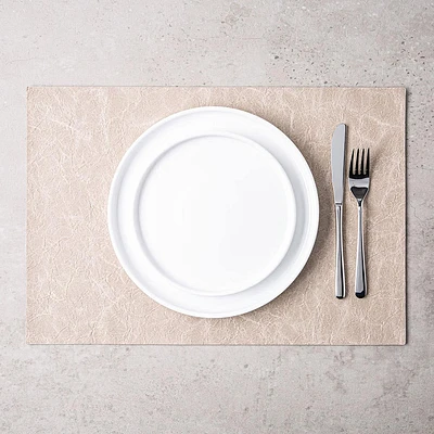 KSP Gather & Dine Textura Luxe Reversible Vinyl Placemat (Champagne)