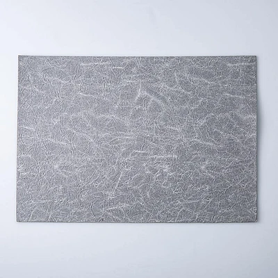 KSP Gather & Dine Textura Luxe Reversible Vinyl Placemat (Silver)