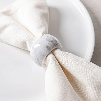 KSP Gather & Dine Marble Napkin Ring (White)