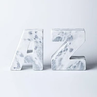 KSP Marbelle 'A-Z' Marble Bookend - Set of 2 (White)