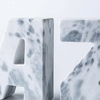 KSP Marbelle 'A-Z' Marble Bookend - Set of 2 (White)