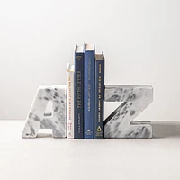 KSP Marbelle 'A-Z' Marble Bookend - Set of 2 (White)