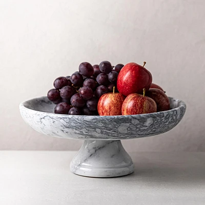 KSP Marbelle Marble Footed Fruit Bowl (White)