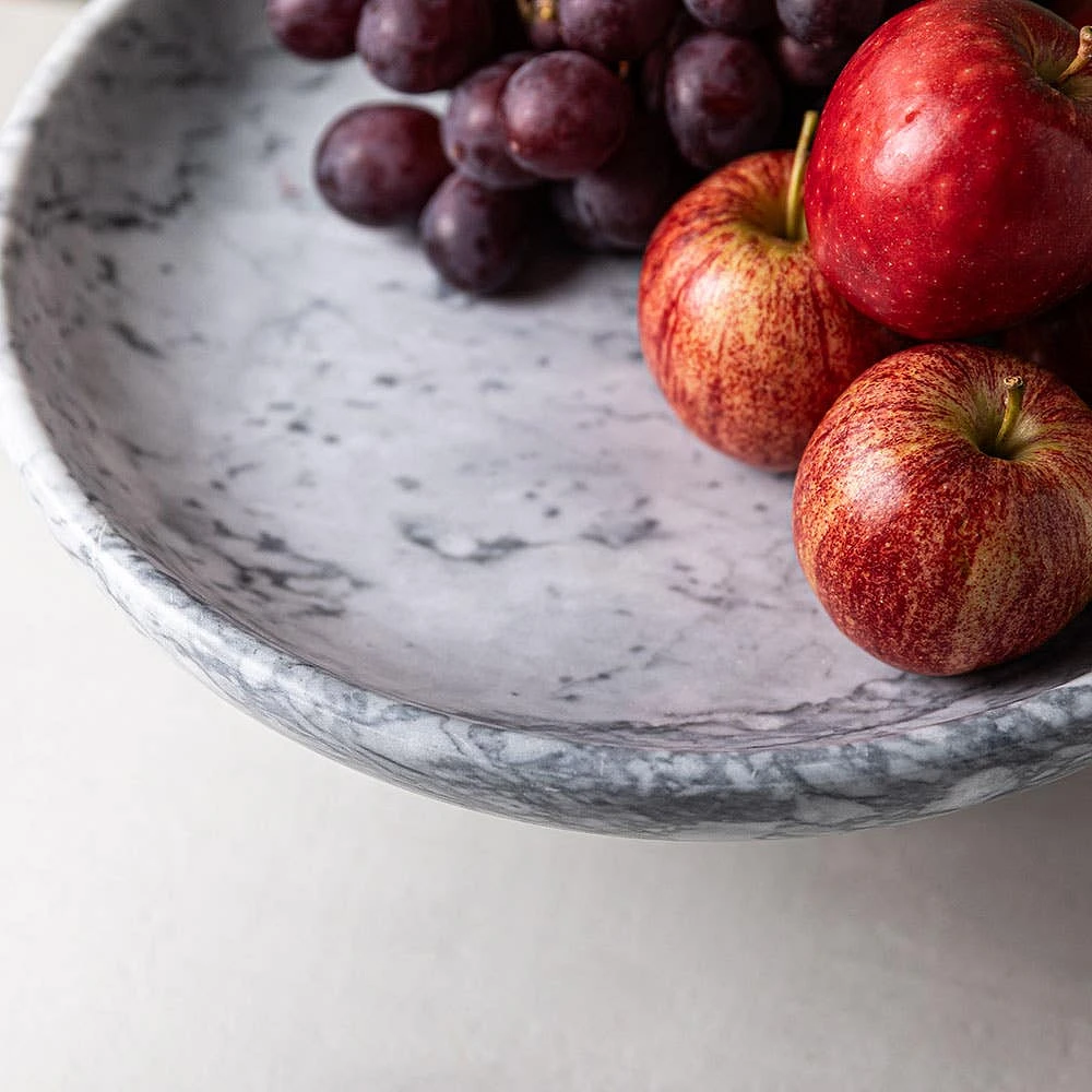 KSP Marbelle Marble Footed Fruit Bowl (White)