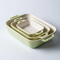 Staub En France 'MacAron' Rectangular Bake Dish - Set of 3 Light Green