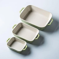 Staub En France 'MacAron' Rectangular Bake Dish - Set of 3 Light Green