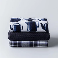 Harman Combo 'Tea Pots' Cotton Kitchen Towel - Set of 3