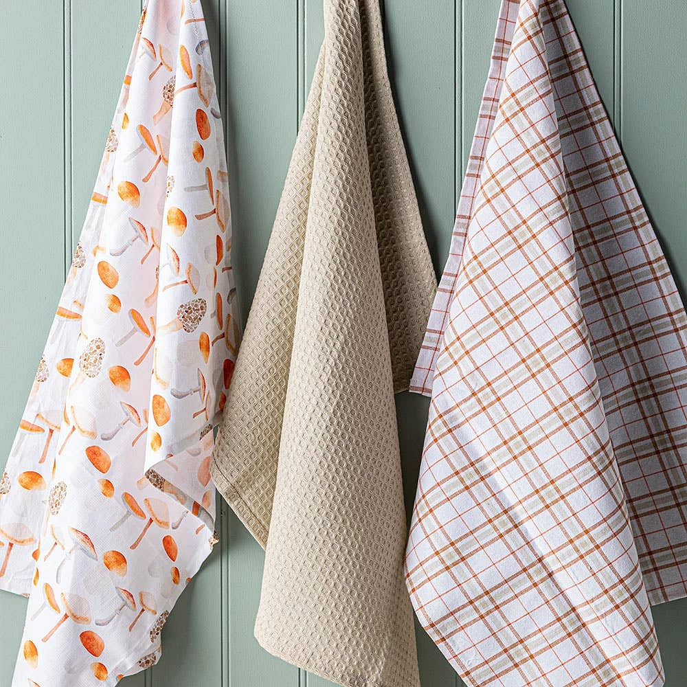 Harman Combo 'Mushrooms' Cotton Kitchen Towel - Set of 3