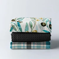 Harman Combo 'Olive' Cotton Kitchen Towel - Set of 3