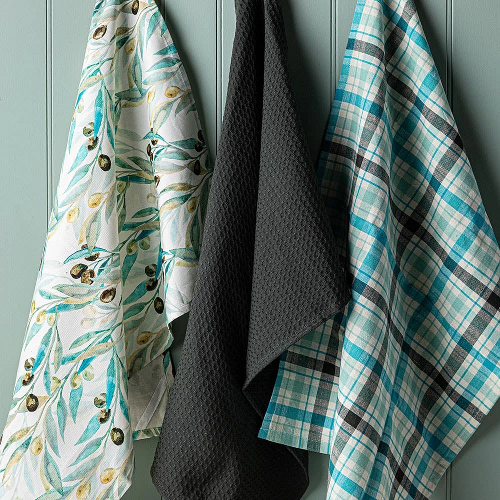 Harman Combo 'Olive' Cotton Kitchen Towel - Set of 3
