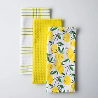 Harman Combo 'Lemon Tree' Cotton Kitchen Towel - Set of 3