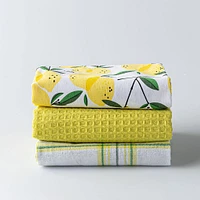 Harman Combo 'Lemon Tree' Cotton Kitchen Towel - Set of 3