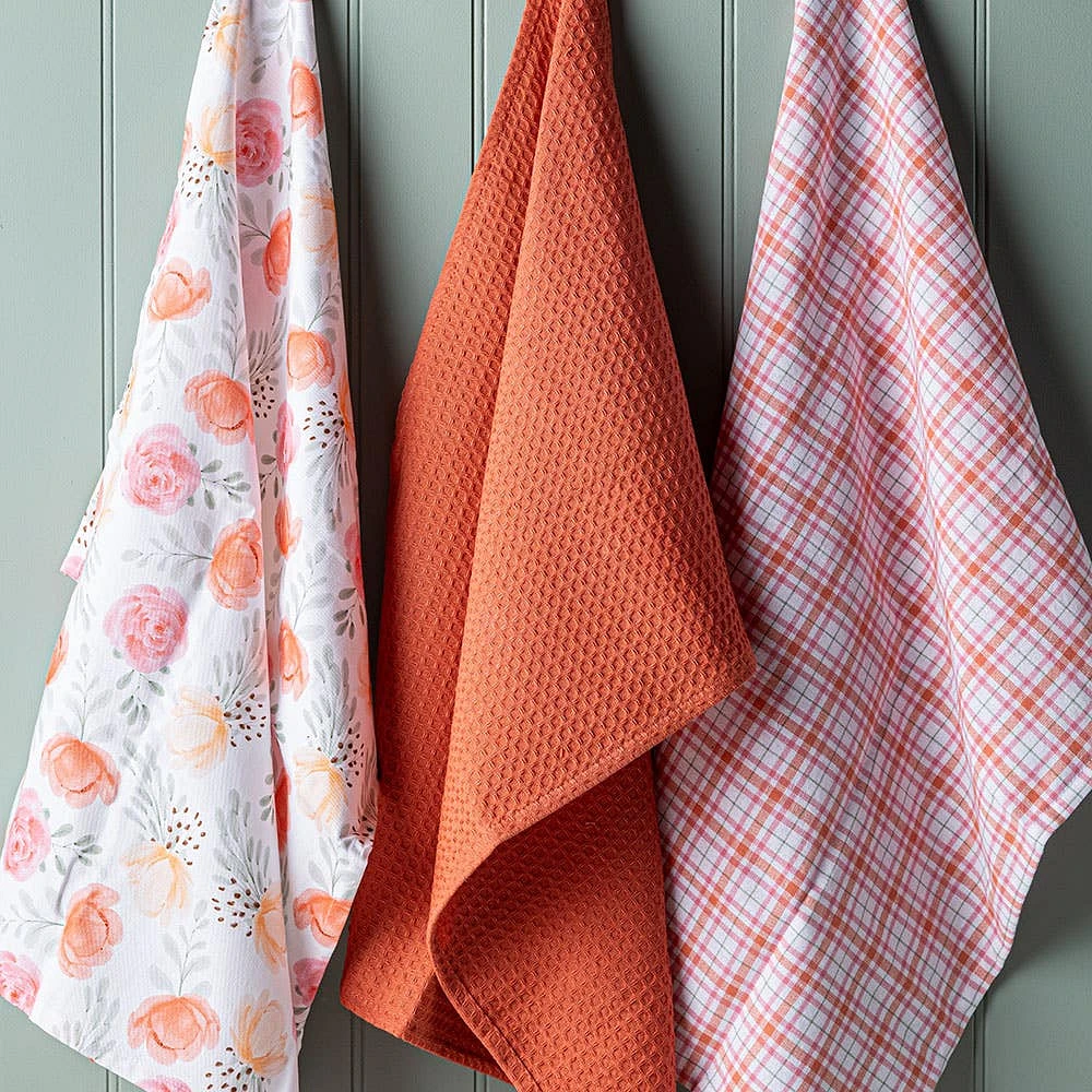 Harman Combo 'Roses' Cotton Kitchen Towel - Set of 3