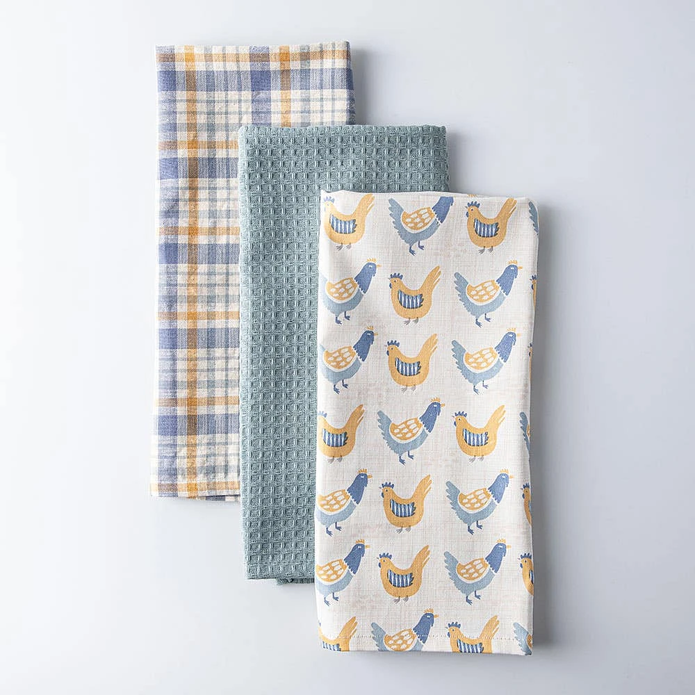 Harman Combo 'Rooster' Cotton Kitchen Towel - Set of 3