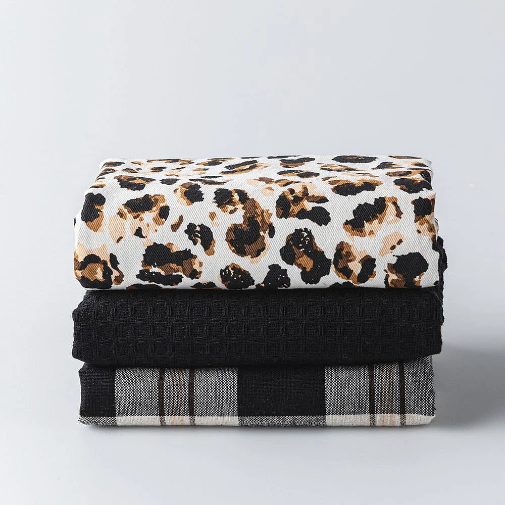 Harman Combo 'Leopard' Cotton Kitchen Towel - Set of 3
