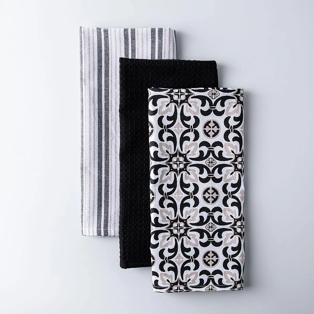 Harman Combo 'Deco Tile' Cotton Kitchen Towel - Set of 3