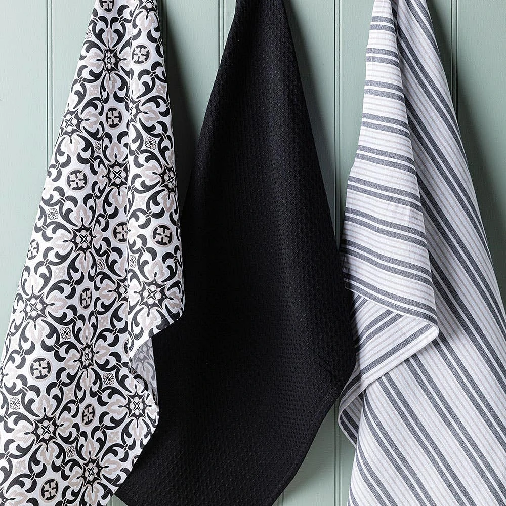 Harman Combo 'Deco Tile' Cotton Kitchen Towel - Set of 3