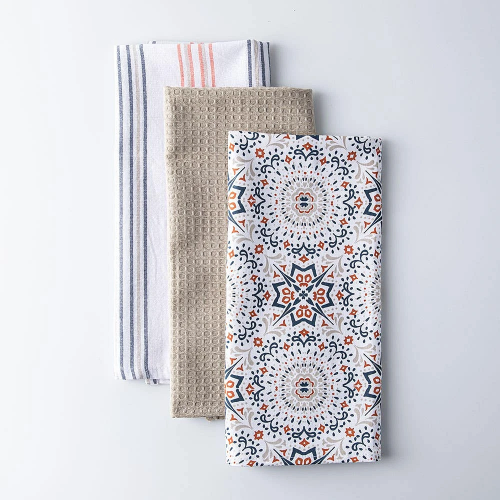 Harman Combo 'Warm Tile' Cotton Kitchen Towel - Set of 3