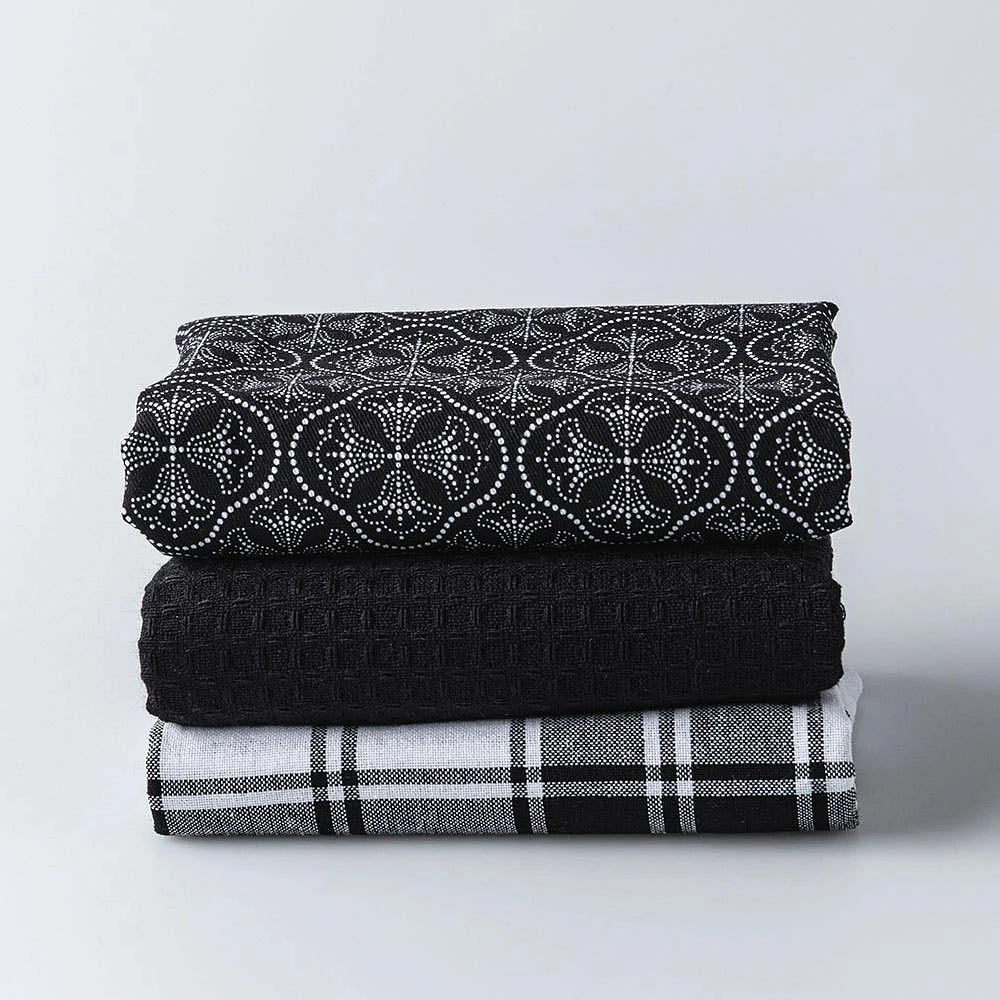 Harman Combo 'Dotted Tile' Cotton Kitchen Towel - Set of 3