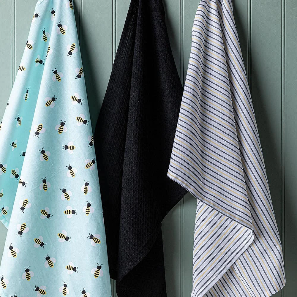 Harman Combo 'Bees' Cotton Kitchen Towel - Set of 3
