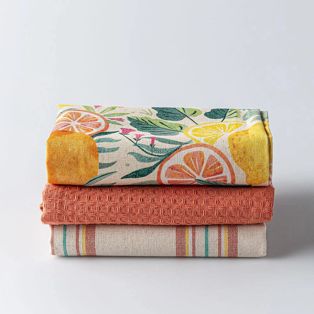 Harman Combo 'Citrus' Cotton Kitchen Towel - Set of 3