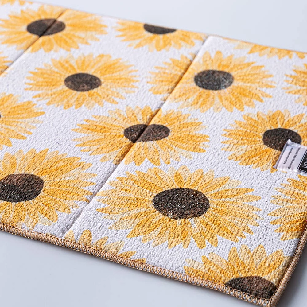 Harman Printed 'Sunflower' Microfibre Dish Drying Mat (Yellow)