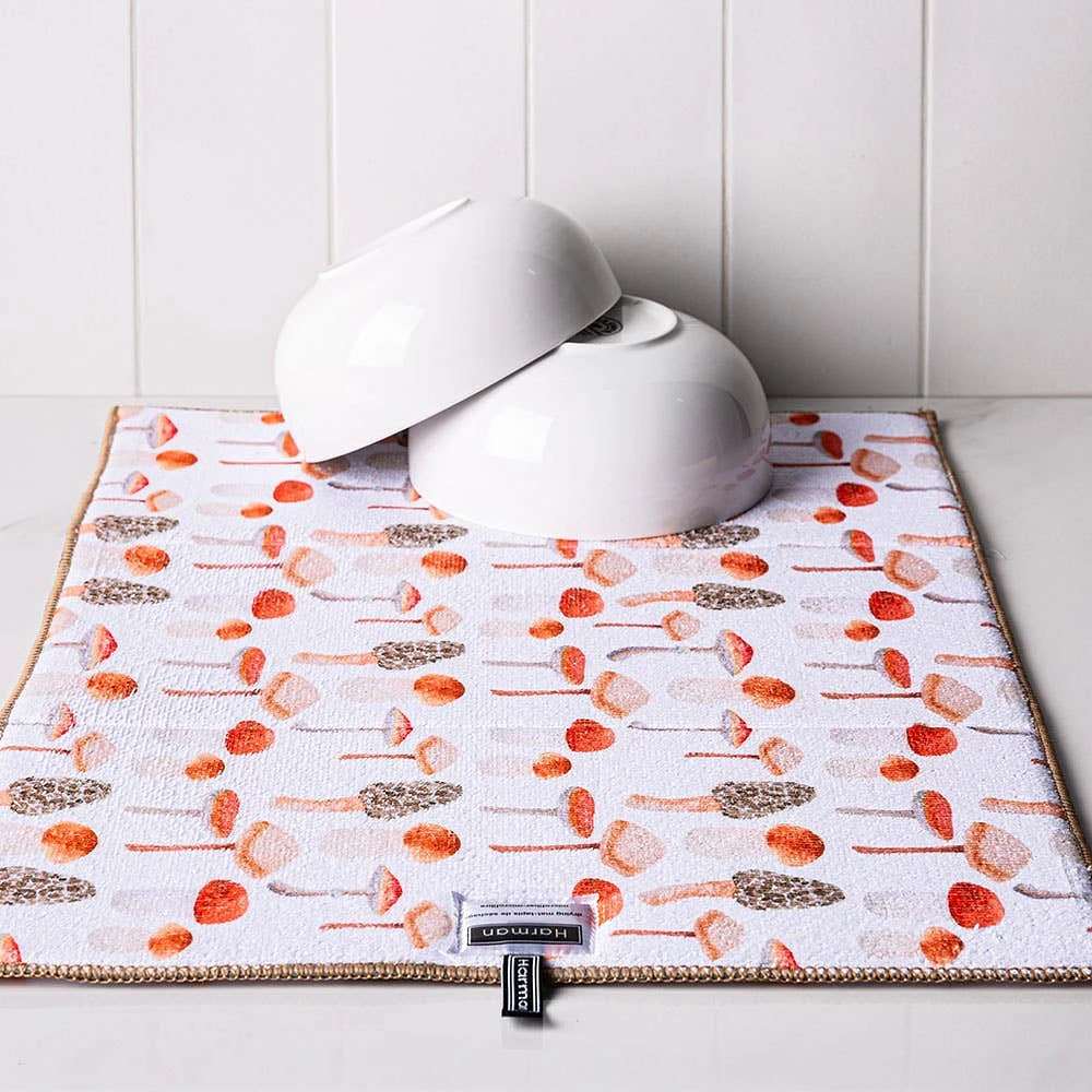 Harman Printed 'Mushrooms' Microfibre Dish Drying Mat (Multi Colour)