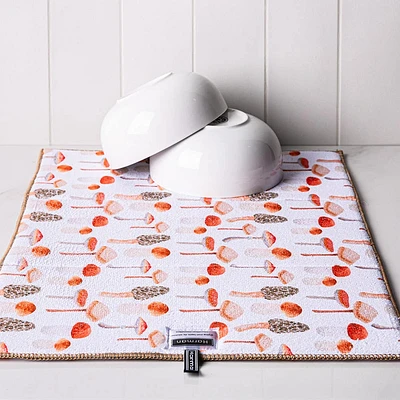 Harman Printed 'Mushrooms' Microfibre Dish Drying Mat (Multi Colour)