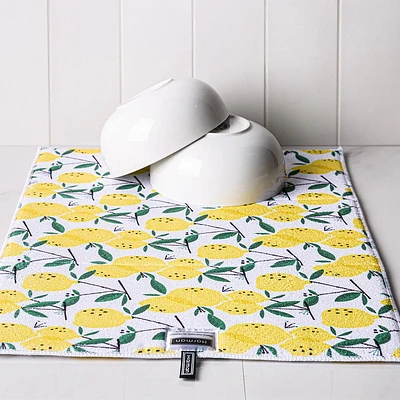 Harman Printed 'Lemon Tree' Microfibre Dish Drying Mat