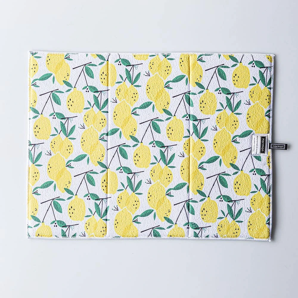 Harman Printed 'Lemon Tree' Microfibre Dish Drying Mat