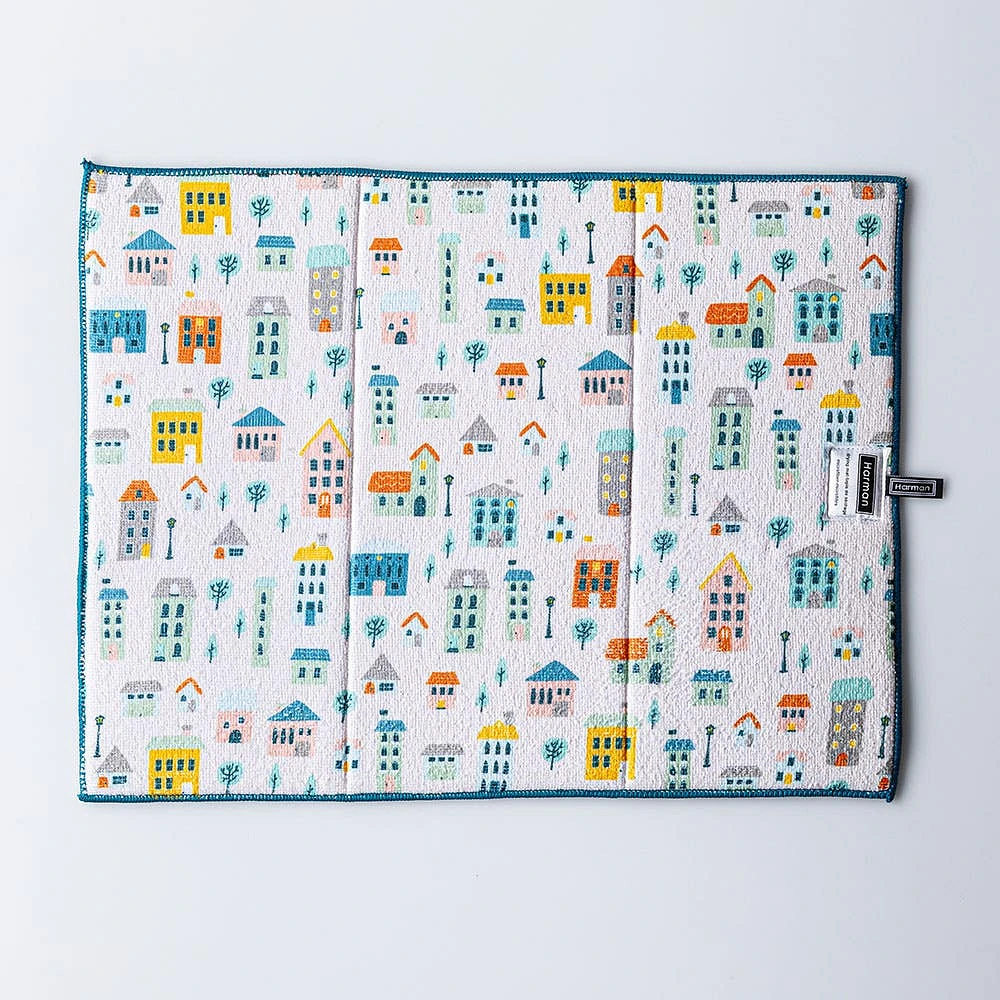 Harman Printed 'Uptown Houses' Microfibre Dish Drying Mat