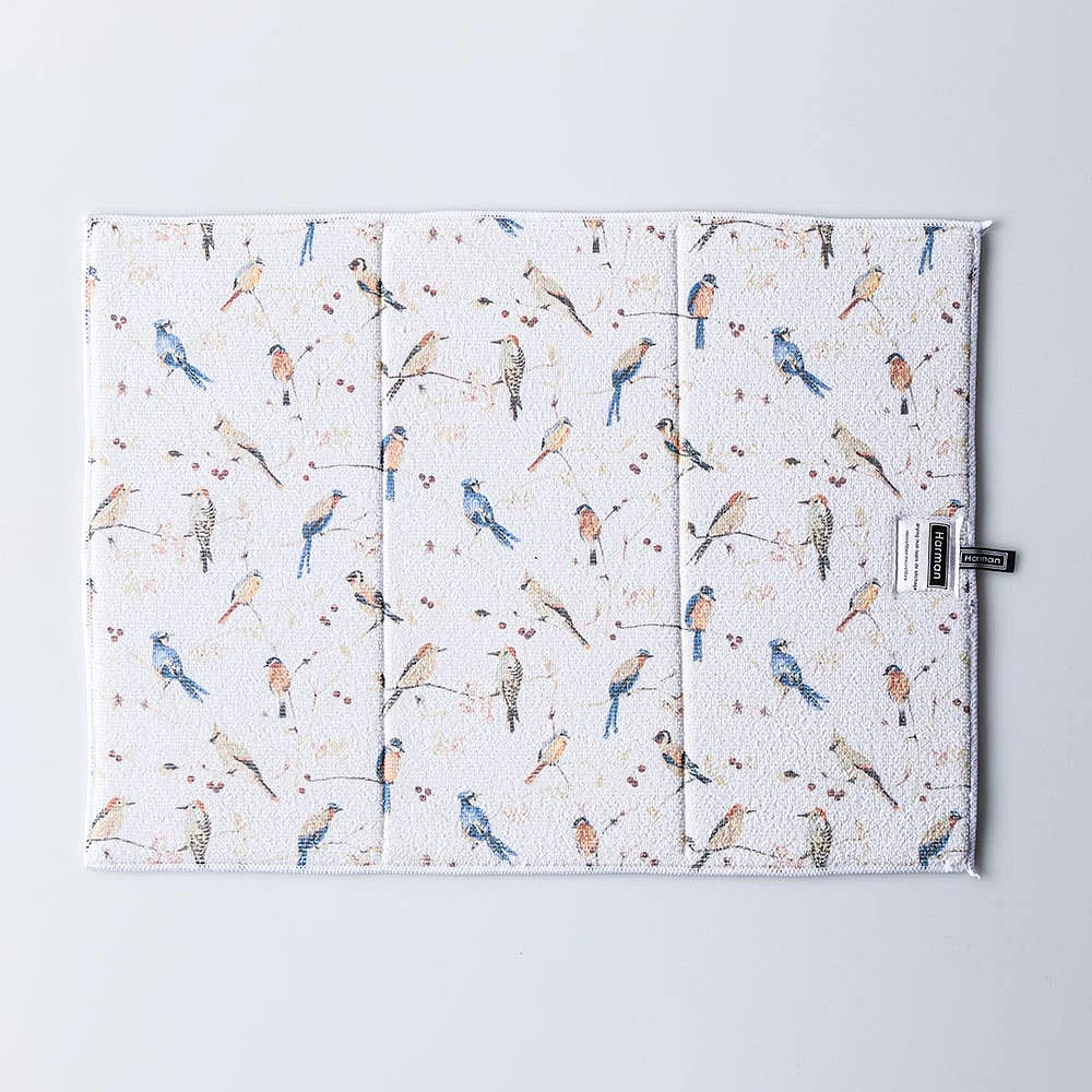 Harman Printed 'Birds' Microfibre Dish Drying Mat (Multi Colour)