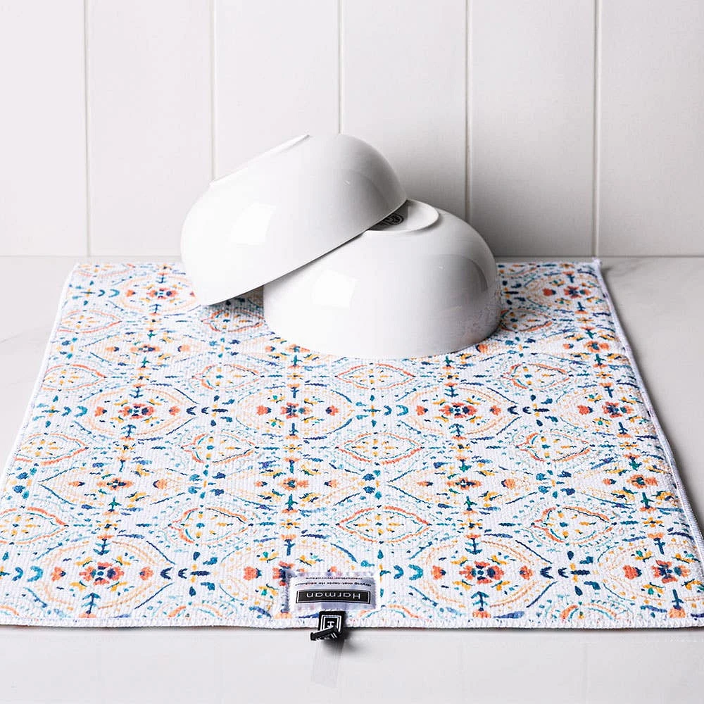 Harman Printed 'Summer Tile' Microfibre Dish Drying Mat