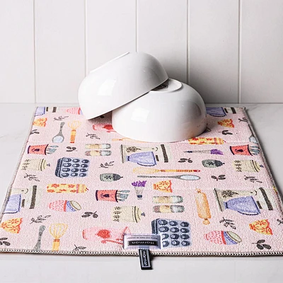 Harman Printed 'Vintage Baking' Microfibre Dish Drying Mat