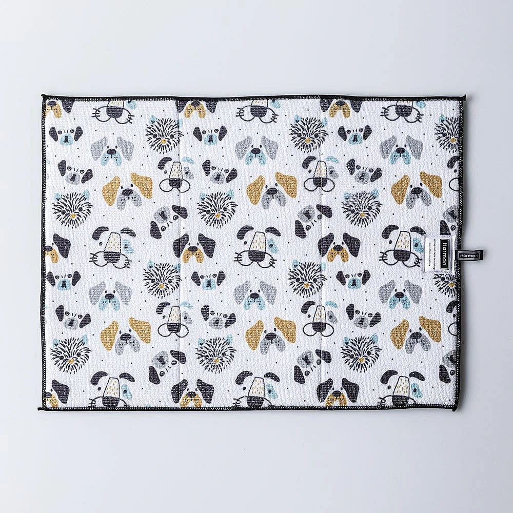 Harman Printed 'Pet Faces' Microfibre Dish Drying Mat