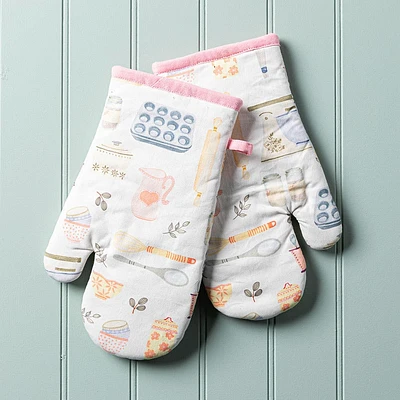 Harman Gourmet 'Vintage Baking' Cotton Oven Mitt - Set of 2