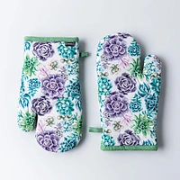 Harman Gourmet 'Succulent Garden' Cotton Oven Mitt - Set of 2