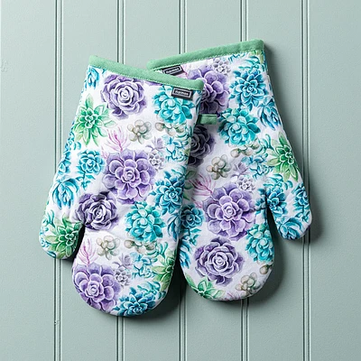 Harman Gourmet 'Succulent Garden' Cotton Oven Mitt - Set of 2