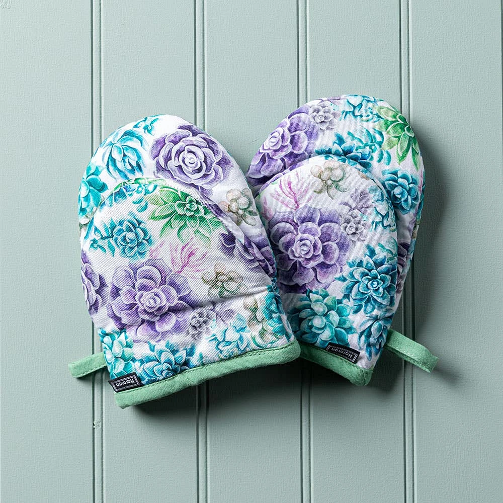 Harman Gourmet 'Succulent Garden' Cotton Mini Oven Mitt - Set of 2