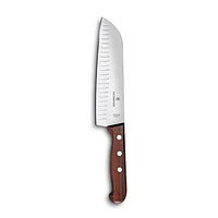 Victorinox Wood Santoku Knife with Granton Edge (Brown)