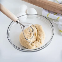 Fox Run Bread Craft Danish Dough Whisk (Wood/Stainless Steel)