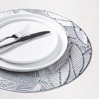 KSP Gather & Dine Leaf Cut-Out Vinyl Placemat (Silver)