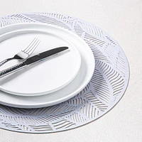 KSP Gather & Dine Leaf Cut-Out Vinyl Placemat (Silver)
