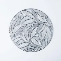 KSP Gather & Dine Leaf Cut-Out Vinyl Placemat (Silver)