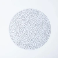 KSP Gather & Dine Leaf Cut-Out Vinyl Placemat (Silver)