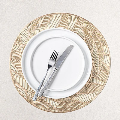 KSP Gather & Dine Leaf Cut-Out Vinyl Placemat (Gold)