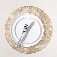 KSP Gather & Dine Leaf Cut-Out Vinyl Placemat (Gold)